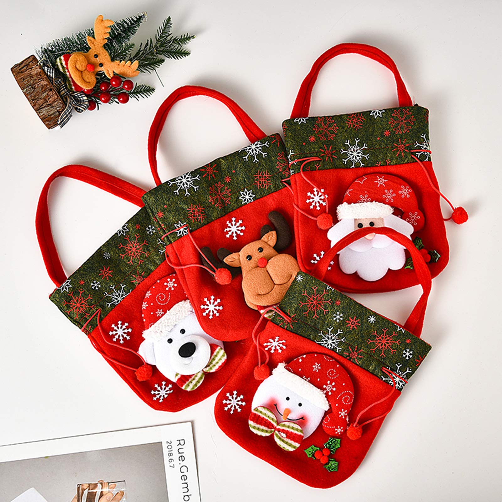 Amazon | SYOUHOKU 3枚 クリスマス 袋 クリスマス飾り サンタクロース